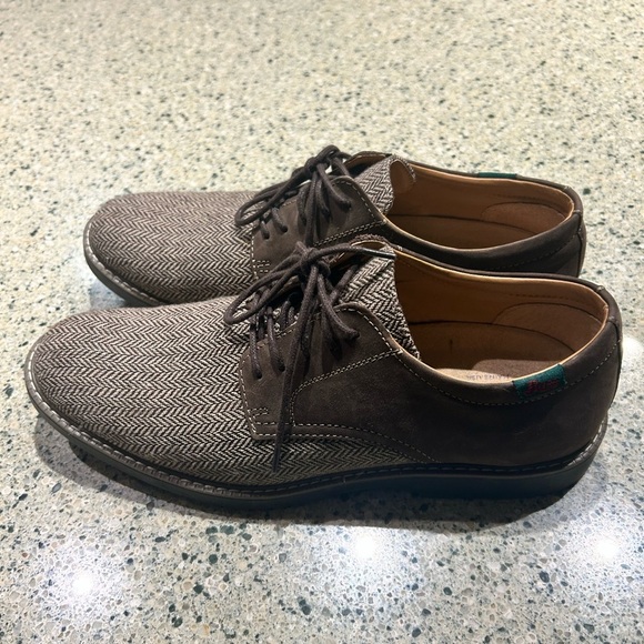 NWOT-Bass Brown Herringbone Oxford Shoes - Picture 2 of 12